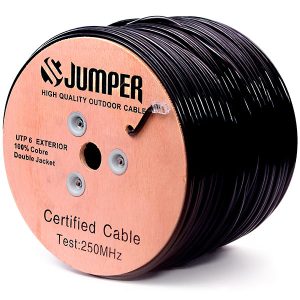 CABLE EXTERIOR APANTALLADO FTP CAT 6 CCA JCJUMPER 350MHZ 60% COBRE 23AWG DOBLE CHAQUETA