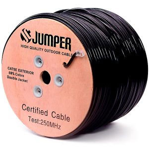 CABLE EXTERIOR APANTALLADO FTP CAT 5E CCA JCJUMPER 250MHZ 60% COBRE 24AWG DOBLE CHAQUETA