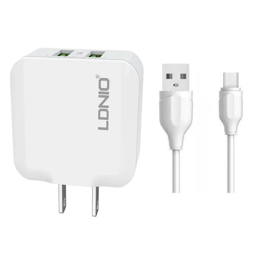 ADAPTADOR USB DOBLE DE 12W 2.4A H2221 LDNIO