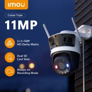 IMOU Cruiser Triple 11MP (3+3MP Y 5MP PT) Dual SD 512GB c/u / ALGO PLAY  IPC-S7UN-11M0WED